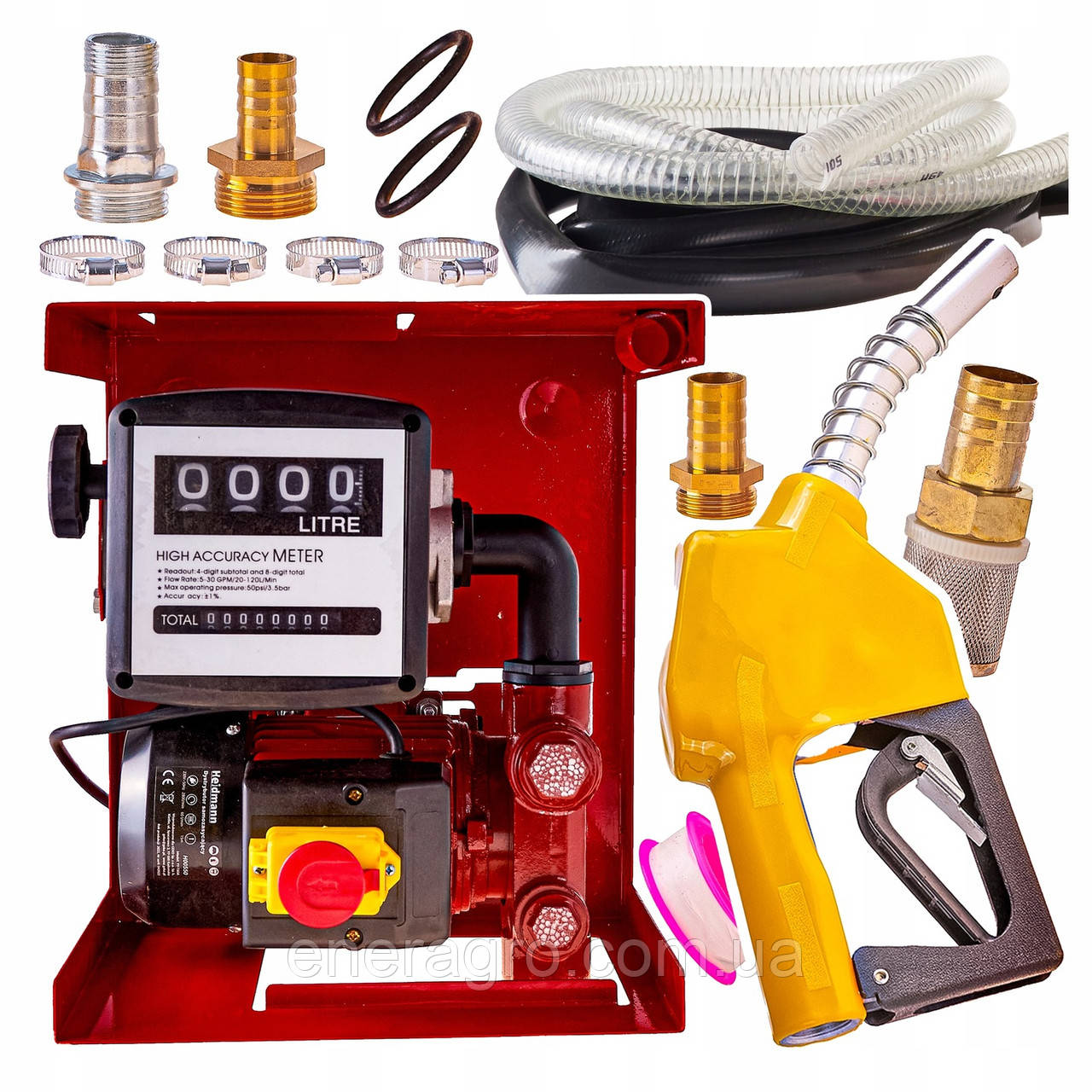 Заправна станція дизельного палива з насосом 220 Вольт для заправки техніки з лічильником, фото 1