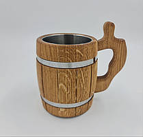 Пивний кухоль із натурального дерева