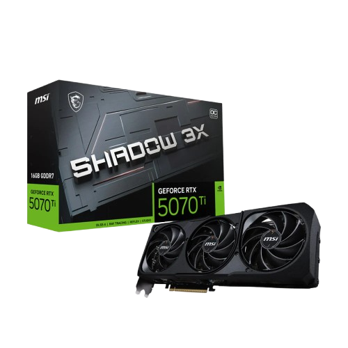 Відеокарта GeForce RTX 5070 Ti 16GB MSI Shadow 3X OC (RTX 5070 Ti 16G SHADOW 3X OC)