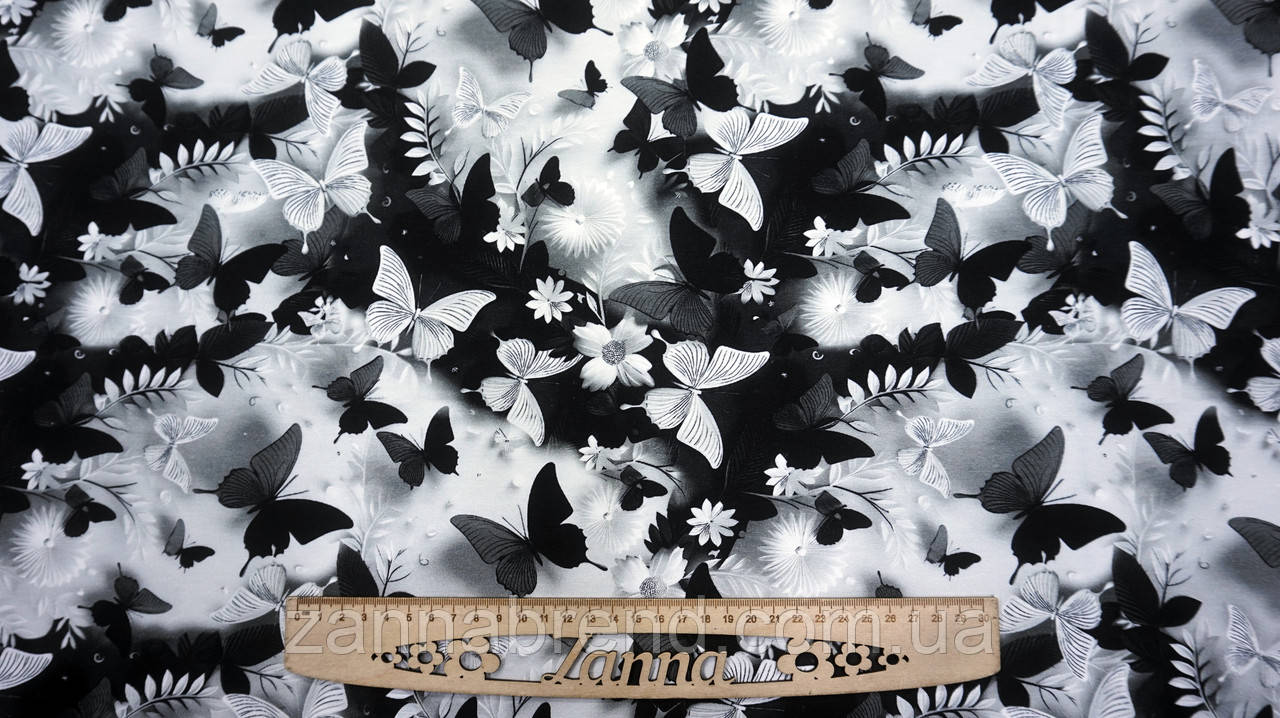 Стрейч-кулір колір чорно-білий "Гармонія контрастів" (Туреччина), фото 1