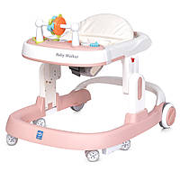 Ходунки со съемной музыкальной панелью M 5032L-8, стопор, силиконовые колеса, кожаное сиденье