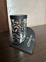 Лампадка мала на сонячній батареї срібна 15 см