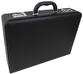 Елегантний дипломат, бізнес кейс з еко шкіри Portfolio чорний