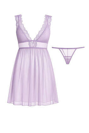 Жіночий пеньюар Інь Ян Zramiwo стрінги в комплекті попіл троянди L - XL