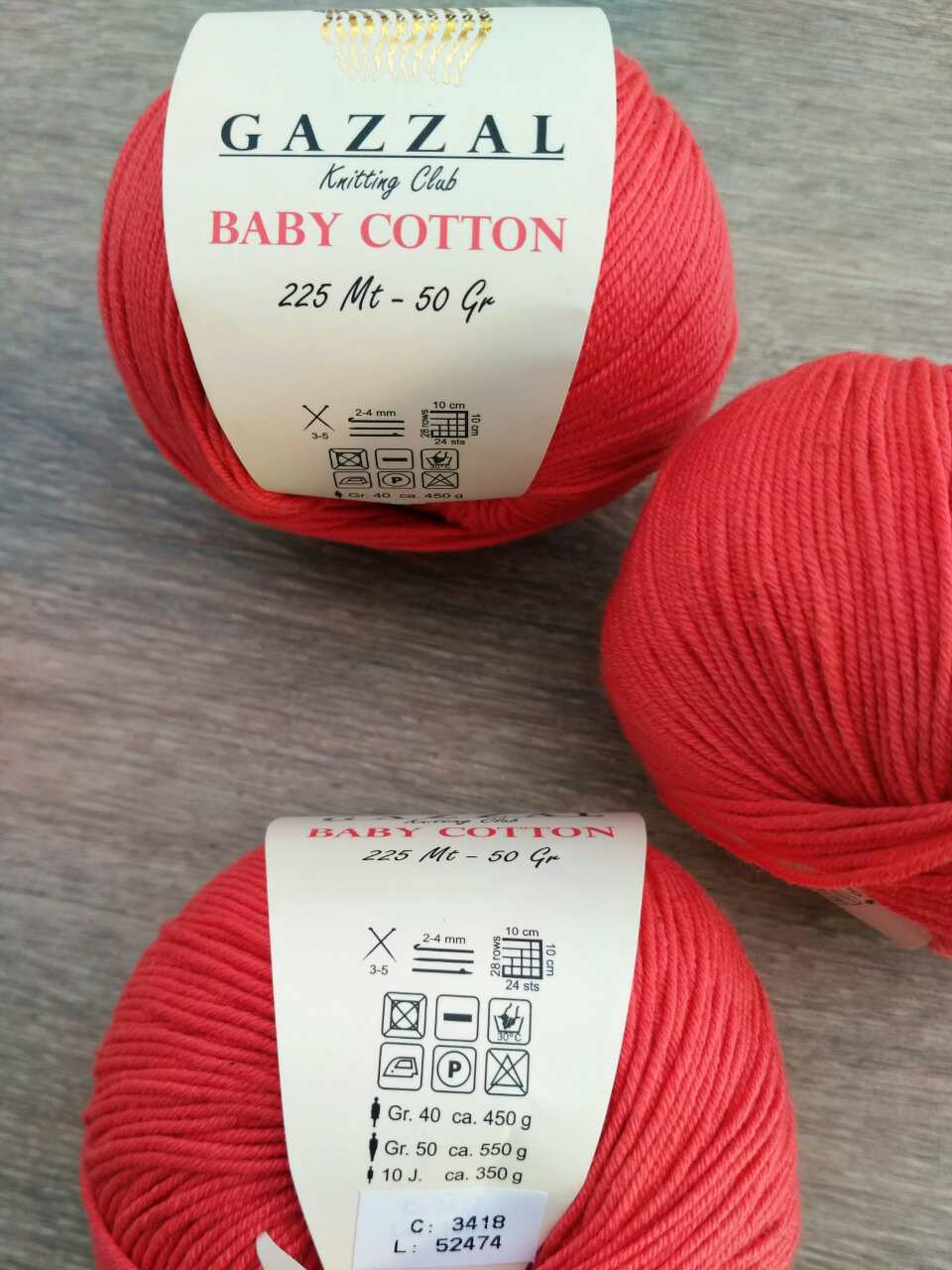 Пряжа Gazzal Cotton Baby - 3418 кораловий