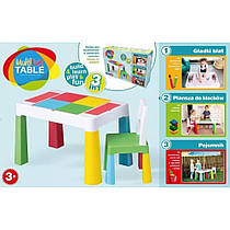 Дитячий стіл і стілець TEGA Multifun Multi: поле для збирання конструктора, пісочниця (MF-004-134) 1+1