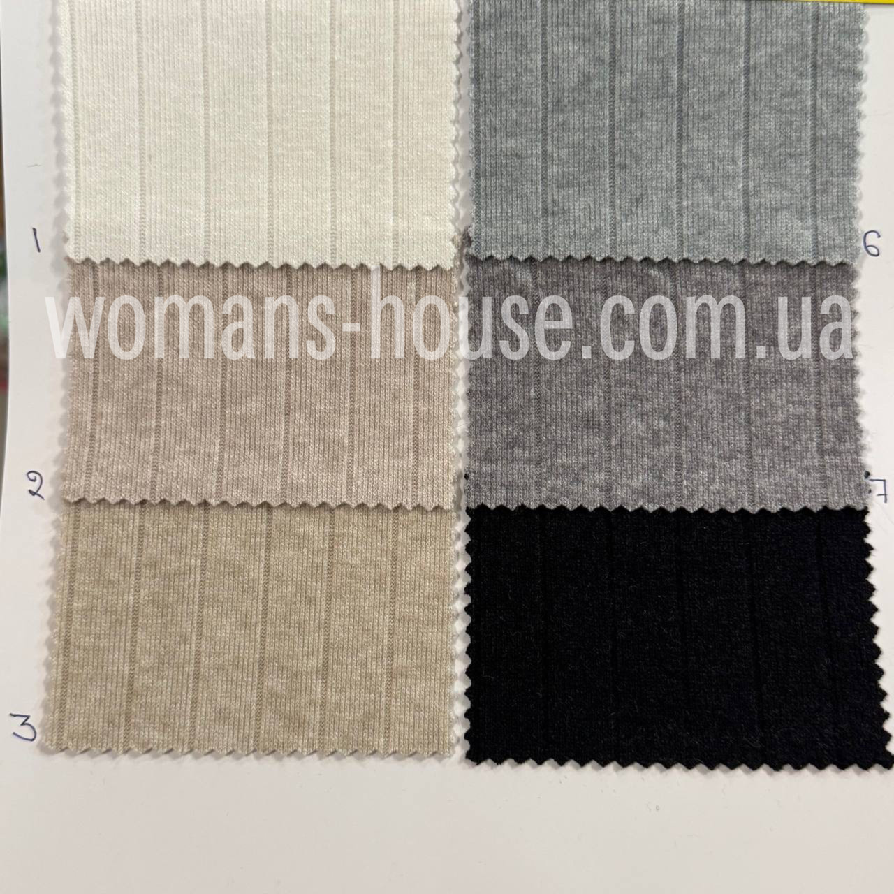 Ангор рубчик 1.6 см трикотаж 160 см 320 г/м2 стрейч Тільки опт Рулон від 40 м, фото 1