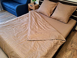 Комплект постільної білизни Страйп Сатин №сс01 Полуторний 150х220 на кнопках