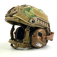 Тактичний Шолом військовий койот Fast Wendy NIJ IIIA EARMOR M31 Кріплення Чебурашка Кавер Каска армійська