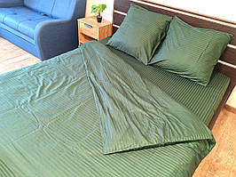 Комплект постільної білизни Страйп Сатин №сс07 Євро 220х240 на кнопках