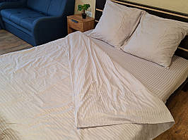 Комплект постільної білизни Страйп Сатин №сс09 Євро 220х240 на кнопках