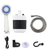 Туристичний портативний душ із помпою на акумуляторі Gotel Q16H. Переносний кемпінговий душ для туризму.