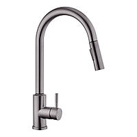 Сенсорний кухонний змішувач з висувним виливом Kroner KRP Edelstahl Klassisch PVD03916 чорний графіт