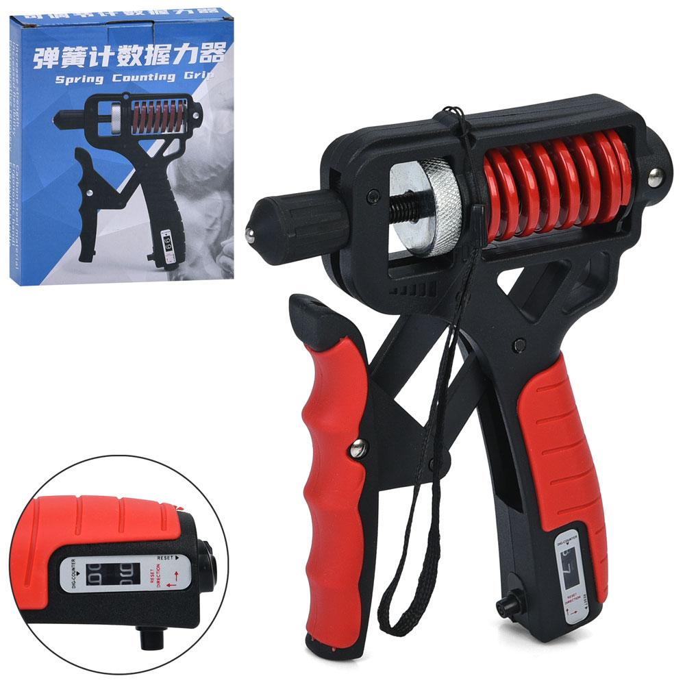 Еспандер кистьовий пружинний з лічильником та регульованим навантаженням GI-4676, фото 1