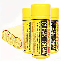 Тряпка из замши для вытирания  автомомиля после мойки, желтая 40*28 см 63 грамма ( в тубе)