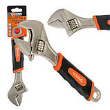 Ключ розвідний Polax з прогумованою рукояткою 200 мм (25-018), фото 2