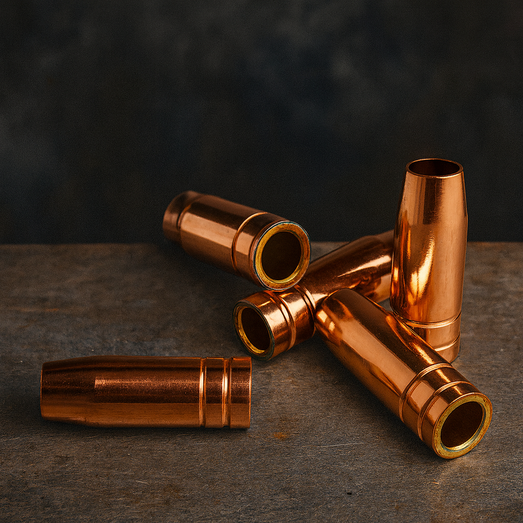 Сопло MB-15 гладке, мідна втулка з латунним покриттям, для MIG/MAG пальника, захист від налипання бризок, фото 1