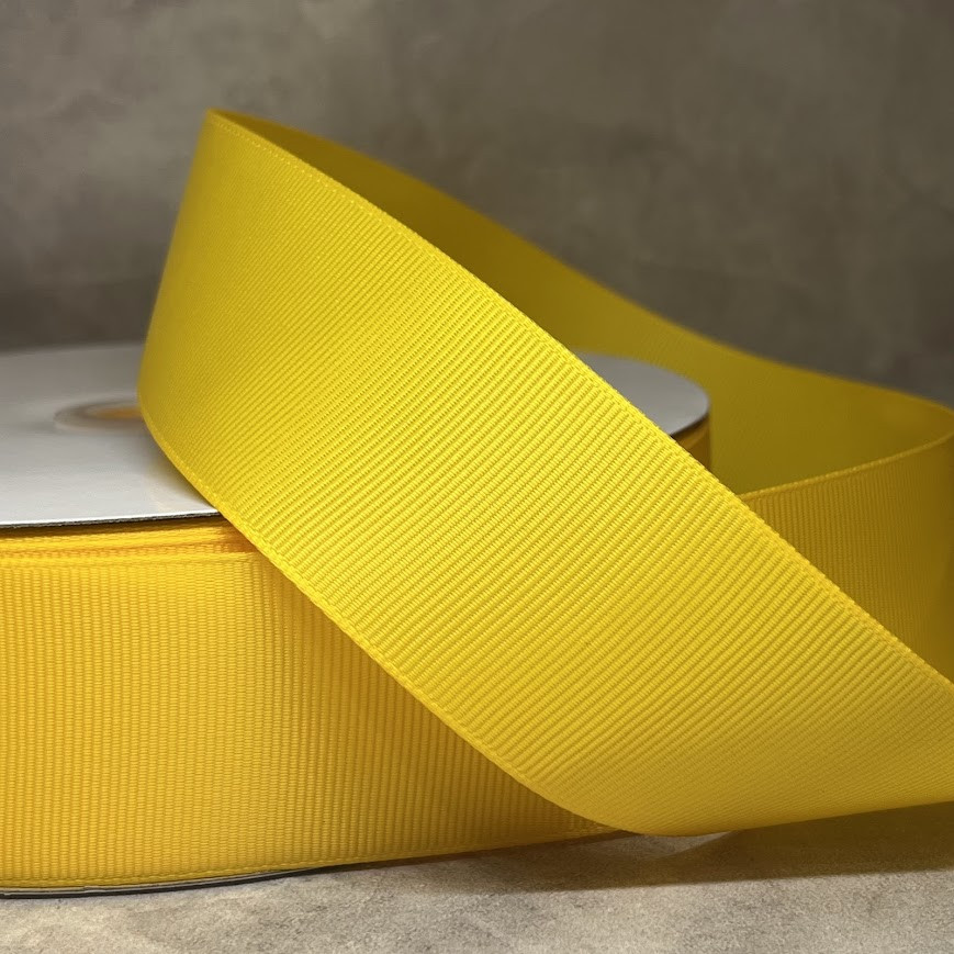 Репсова стрічка 4 см, колір - жовтий, арт 06650, 1 метр, Жовтий, фото 1