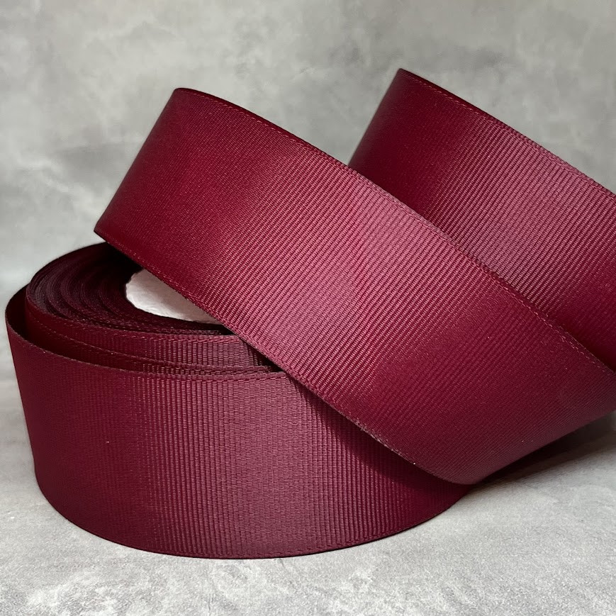 Репсова стрічка 4 см, колір-вишневий, арт 012058, 1 метр, Вишневий, фото 1