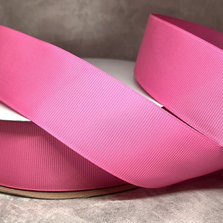 Репсова стрічка 4 см, колір-рожевий, арт 014686, 1 метр, Рожевий, фото 1