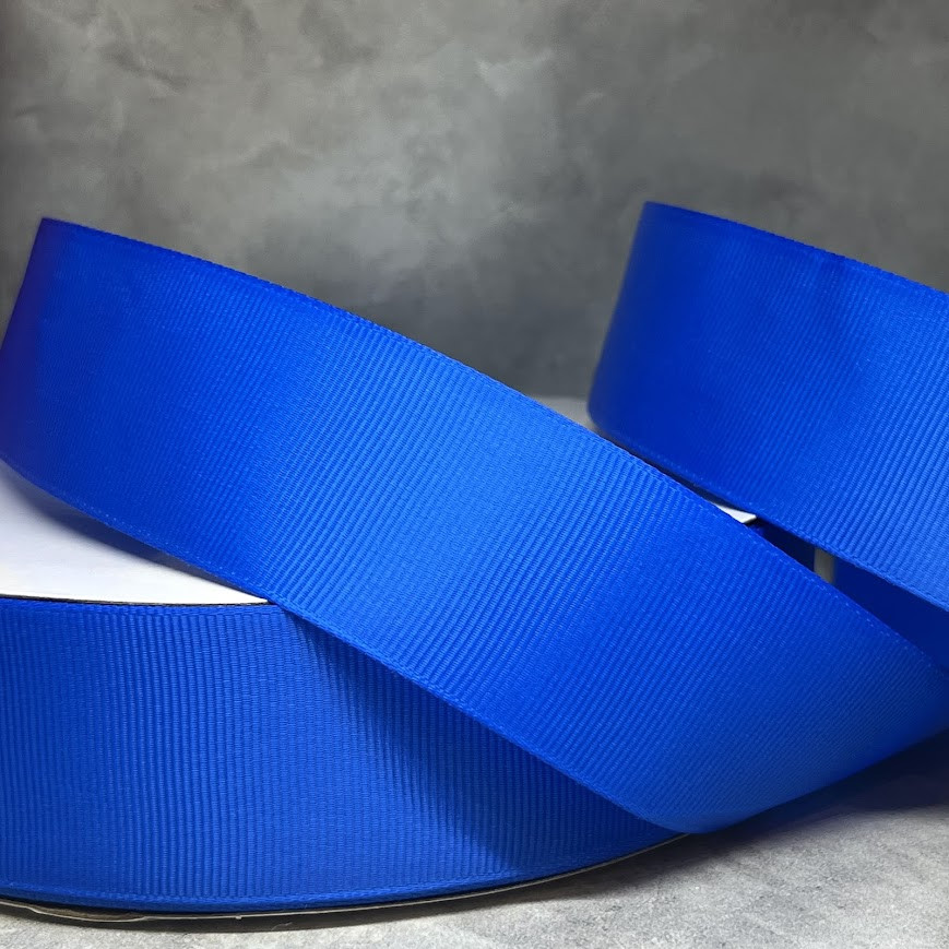 Репсова стрічка 4 см, колір-синій, арт 013814, 1 метр, Синій, фото 1