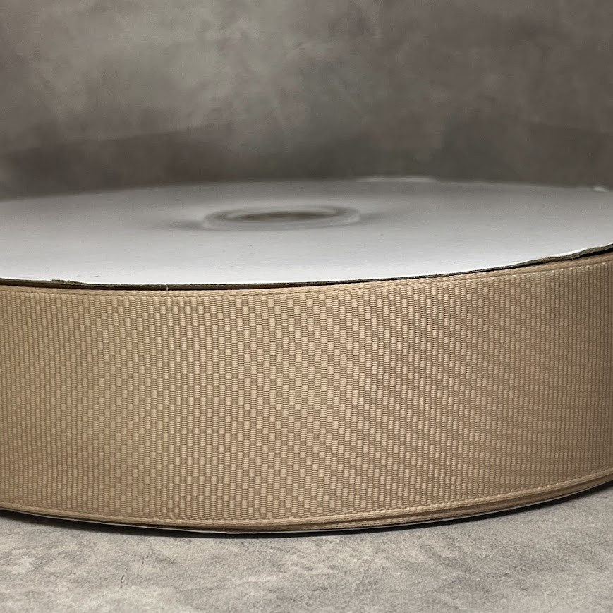 Репсова стрічка 4 см, колір бежевий, арт 018901, 1 метр, Бежевий, фото 1