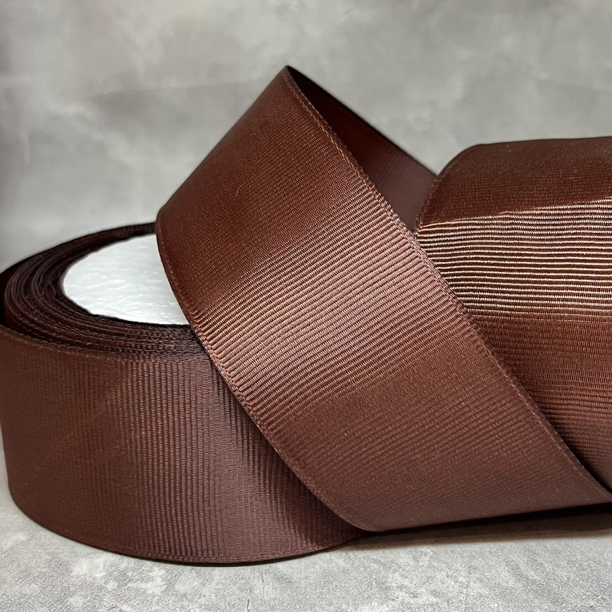 Репсова стрічка 4 см, колір коричневий, арт 018903, 1 метр, Коричневий, фото 1