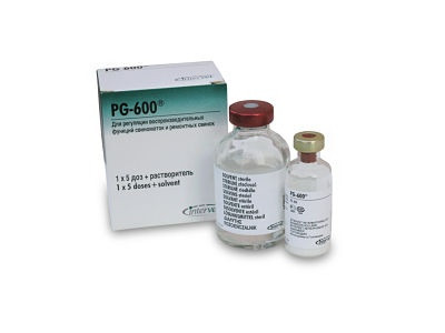 ПГ-600 фл 1 доза препарат для индукции полового цикла, диагностики супоросности, повышения плодовитости свиней - фото 1 - id-p476622139