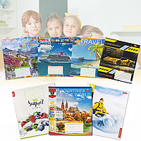 Тетрадь на 36 листа с цветной обложкой в клетку "Мрії" "mix" Упаковка 16 шт.