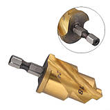 Ступінчасте свердло 18-24мм для PPR труб і відновлення фітингів, титан, фото 2