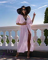 Пляжна туніка в підлогу оптом | Розпродаж моделі 42-44, світло-рожевий