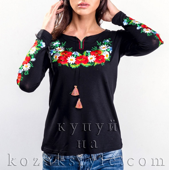 Трикотажна вишиванка "Польові квіти"