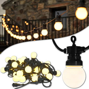 Гірлянда вулична Ретро Лампочки на 10 штук LED 50 і 5 метрів МХ 1-223 Теплий білий