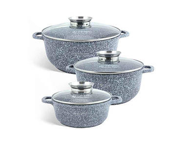 Набір посуду 3пр. 2,3/4,5/6,8л з антипригарним гранітним покриттям 8020 ТМ EDENBERG