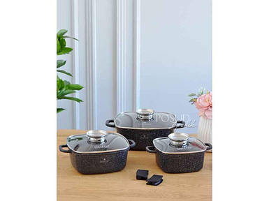 Набір посуду 3пр. 2,8/4,4/6,5л з антипригарним гранітним покриттям 8141 ТМ EDENBERG