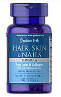 Витамины HAIR, SKIN & NAILS Formula 1 and 3 type Collagen 60 caplets