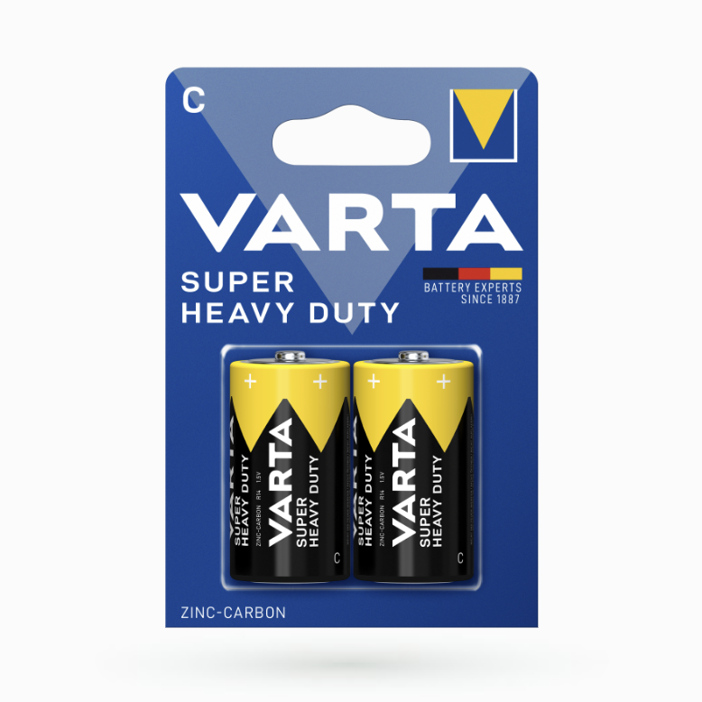 Батарейка VARTA SUPERLIFE R-14 C міні-бочка БЛІСТЕР ZING-CARBON  (4008496556304), фото 1