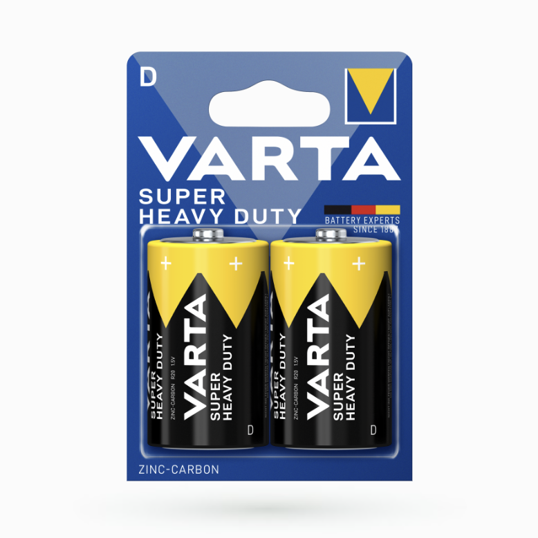 Батарейка VARTA SUPERLIFE D BLI 2шт./блістер ZINC-CARBON (бочка), фото 1