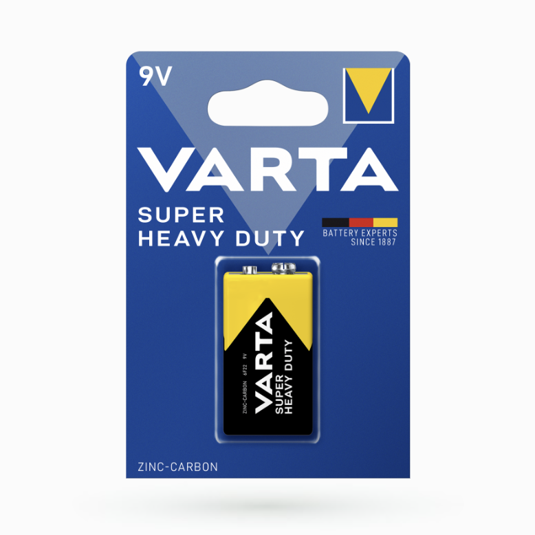 Батарейка VARTA SUPERLIFE 6F22 крона БЛІСТЕР ZINC-CARBON  (2022101411), фото 1