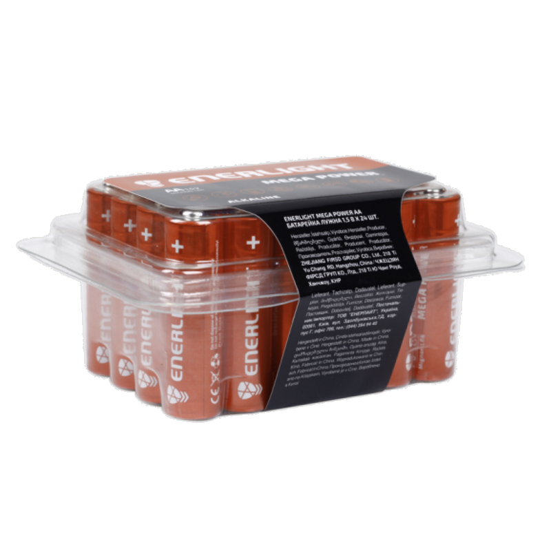 Батарейка ENERLIGHT MEGA POWER (AA ПАЛЬЧИК) АЛКАЛАЙН FOL 1/24, фото 1