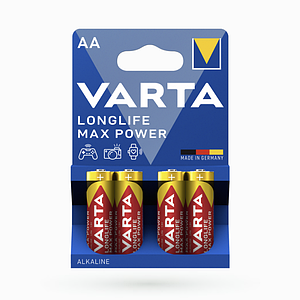 Батарейка VARTA MAX T.LONGLIFE POWER R-6 AA Блістер алкалайн  (4008496105946,02)