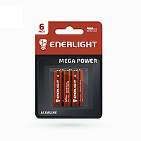 Батарейка ENERLIGHT MEGA POWER (AA ПАЛЬЧИК) АЛКАЛАЙН (БЛІСТЕР) 6 шт./бл 60 шт./пач. 4823093501911