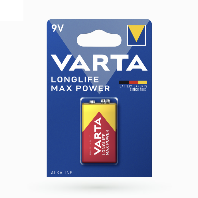 Батарейка VARTA LONGLIFE MAX POWER 6LR61 BLI 1 шт., ш. 4008496545612, фото 1