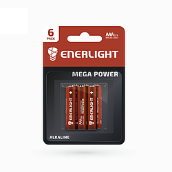 Батарейка ENERLIGHT MEGA POWER (AA ПАЛЬЧИК) АЛКАЛАЙН (БЛІСТЕР) 6 шт./бл 60 шт./пач. 4823093501911
