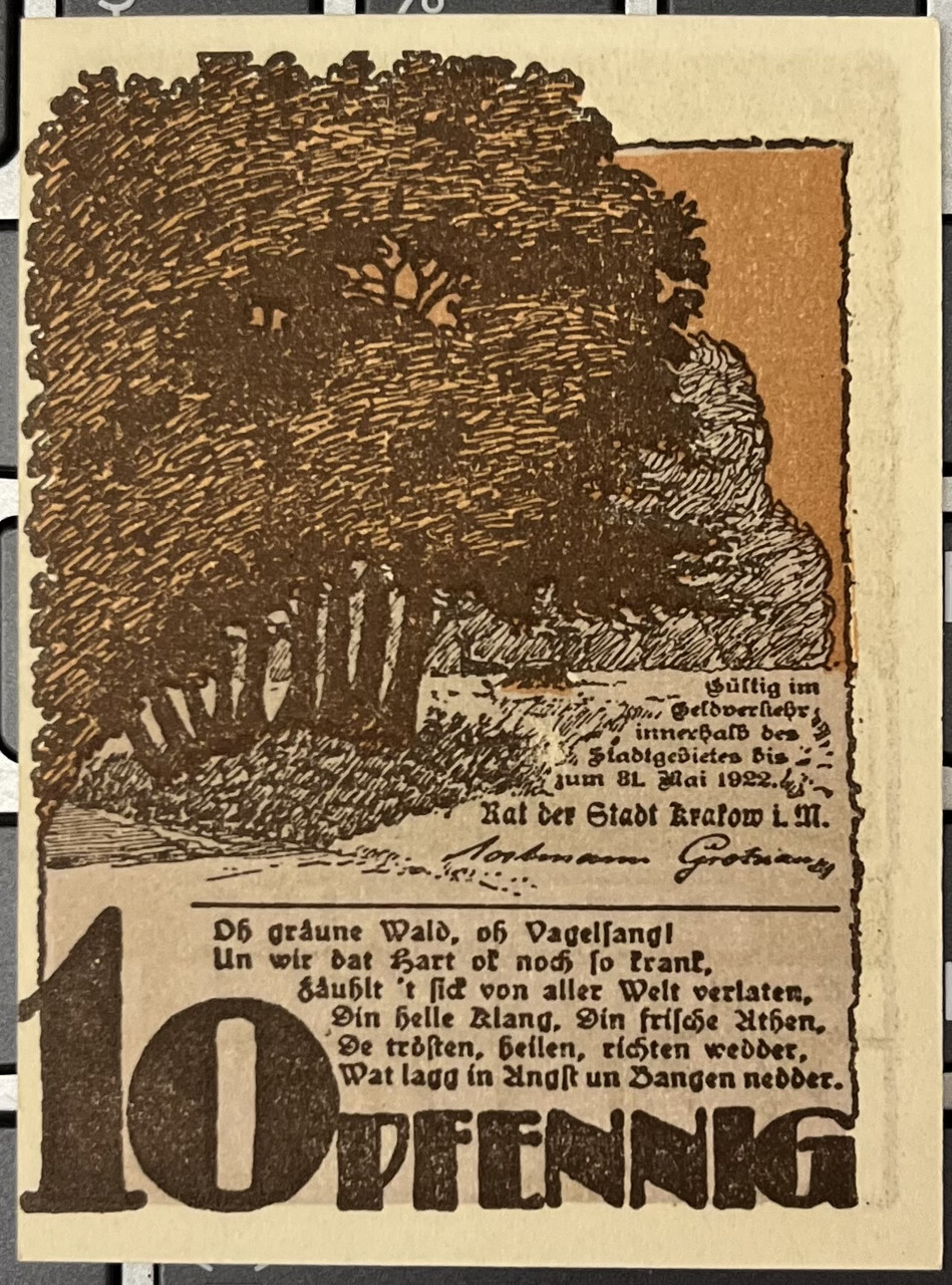 Банкнота Німеччини Нотгельд 10 пфенниг 1922 р., фото 1