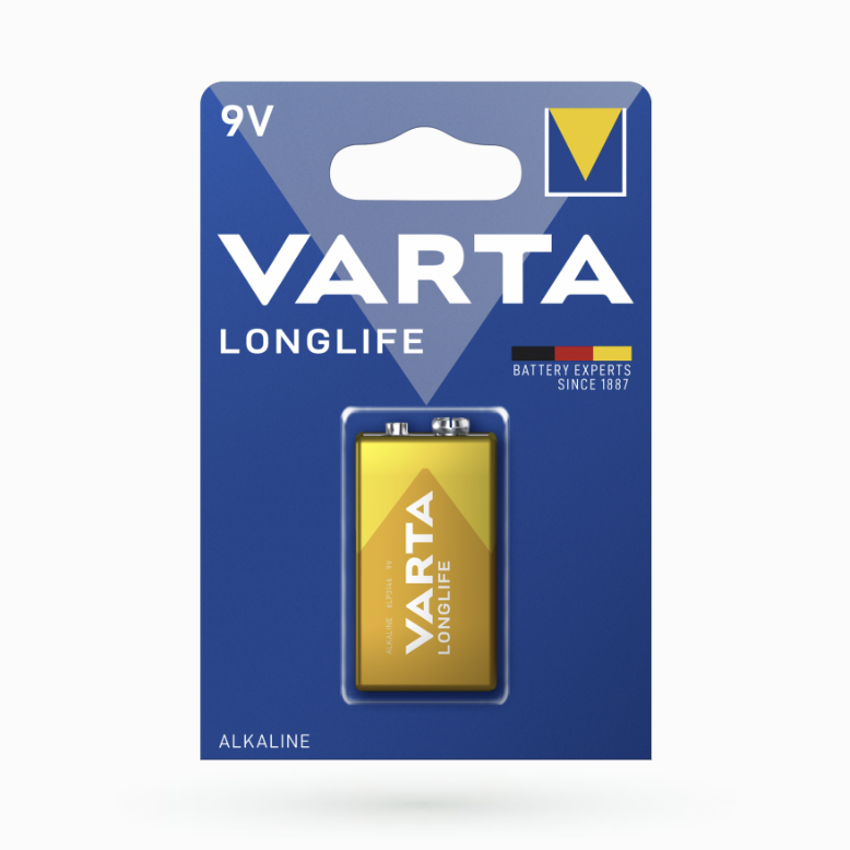 Батарейка VARTA LONGLIFE 6LR61 АЛКАЛАЙН (Крона блістер 1шт.) ш.к. 4008496525423, фото 1
