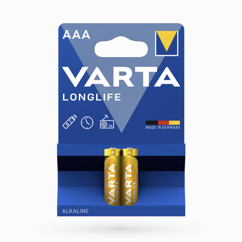 Батарейка Varta Longlife AAA BLI 2 Alkaline шк. 4008496594726, фото 1
