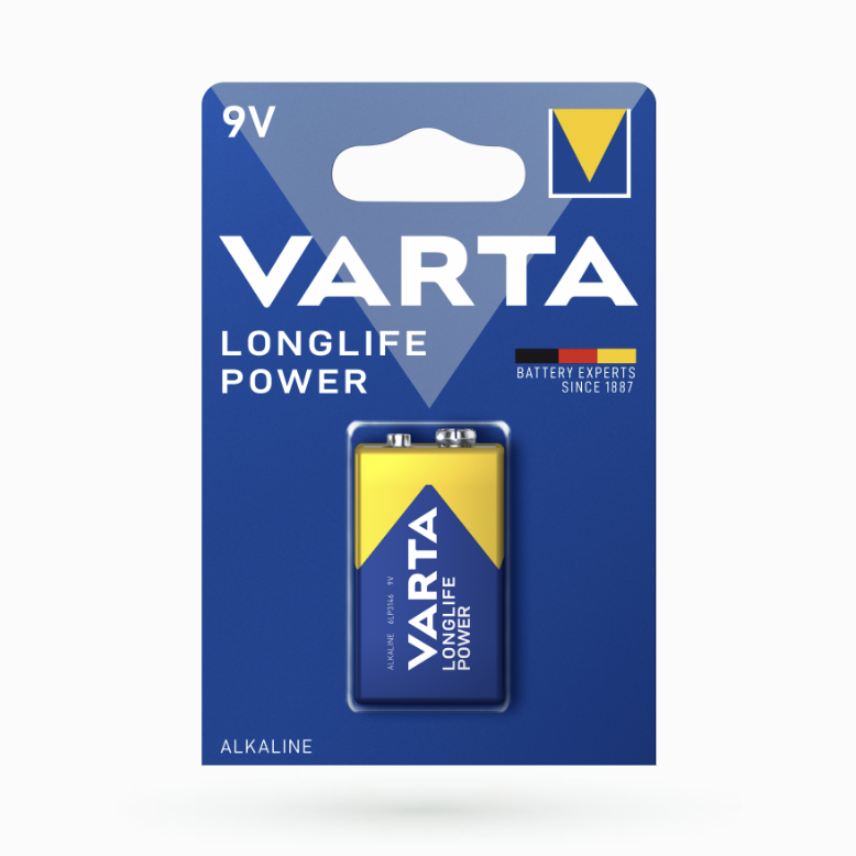 Батарейка VARTA HIGH ENERGY/LONGLIFE POWER 6LR61 BLI 1 ALKALINE ш.к. 4008496559862