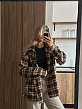 Жіноча базова сорочка в клітинку в стилі оверсайз, фото 2