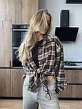 Жіноча базова сорочка в клітинку в стилі оверсайз, фото 4